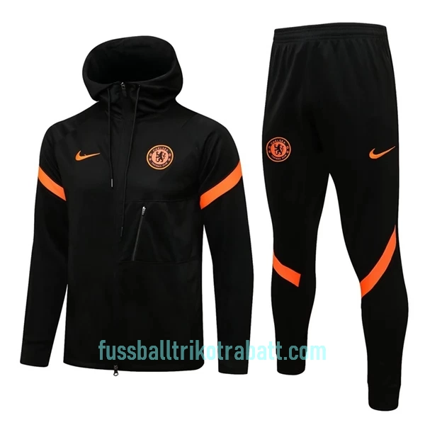 Chelsea Black Trainingsjacke mit Kapuze 2022/23 Orange