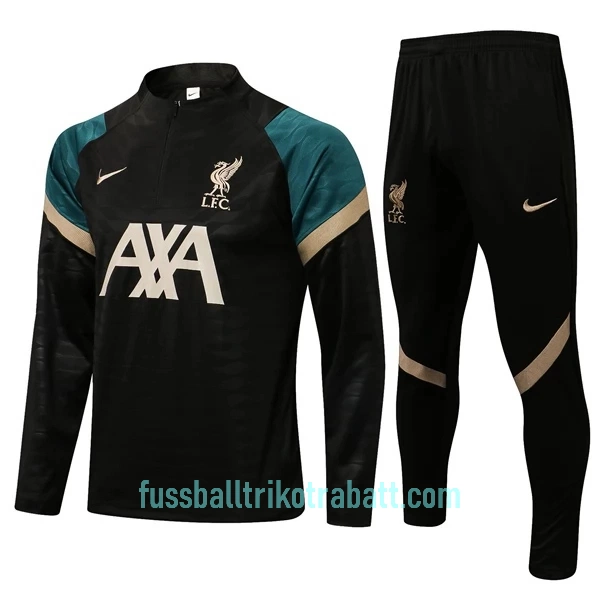 Liverpool Sweatshirts Anzüge Kinder 2022/23 Viertelreißverschluss Schwarze