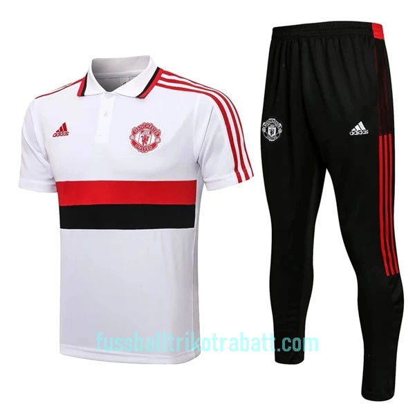 Manchester United Trainingspolo 2022/23 Weiß-Schwarz-Rot