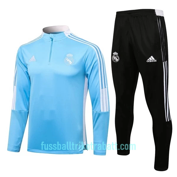 Real Madrid Sweatshirts Anzüge Kinder 2022/23 Viertelreißverschluss Hellblaue