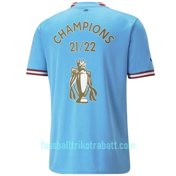 Günstige Manchester City Champions 22 Herrentrikot Heim 2022/23 Kurzarm