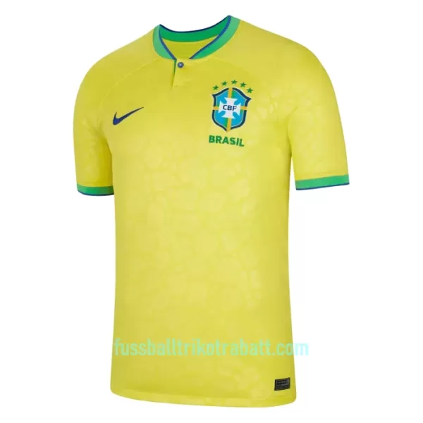 Günstige Brasilien Herrentrikot Heim WM 2022 Kurzarm