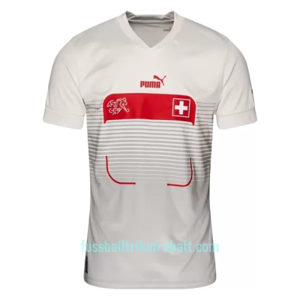 Günstige Schweiz Herrentrikot Auswärts WM 2022 Kurzarm