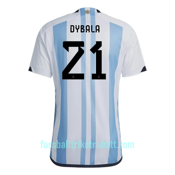Günstige Argentinien Dybala 21 Herrentrikot Heim WM 2022 Kurzarm