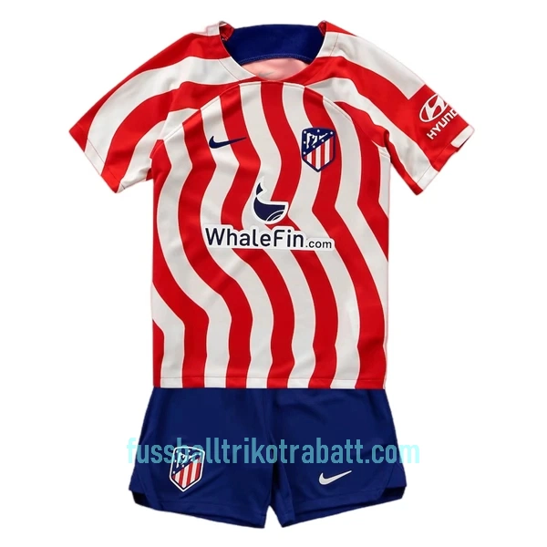 Günstige Atlético Madrid Kindertrikot Heim 2022/23 Kurzarm