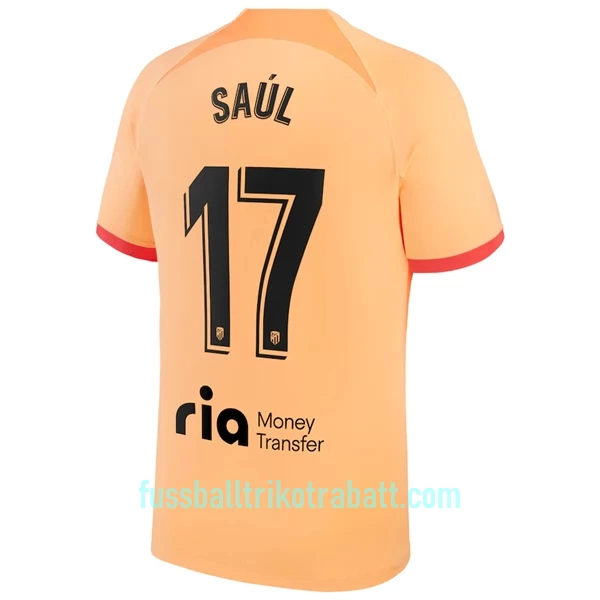 Günstige Atlético Madrid Saul 17 Herrentrikot Ausweich 2022/23 Kurzarm