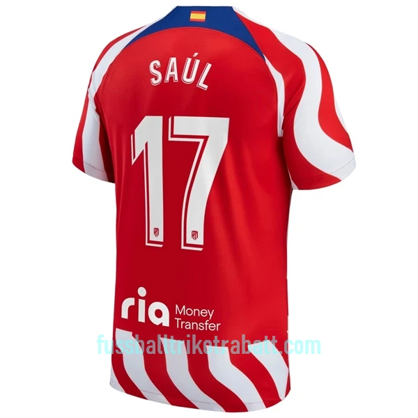 Günstige Atlético Madrid Saul 17 Herrentrikot Heim 2022/23 Kurzarm