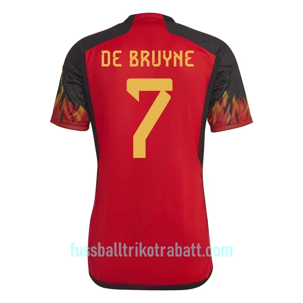 Günstige Belgien De Bruyne 7 Herrentrikot Heim WM 2022 Kurzarm
