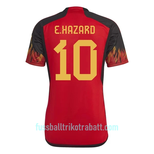 Günstige Belgien Hazard 10 Herrentrikot Heim WM 2022 Kurzarm