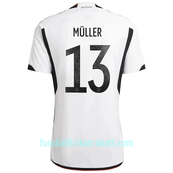 Günstige Deutschland Muller 13 Herrentrikot Heim WM 2022 Kurzarm