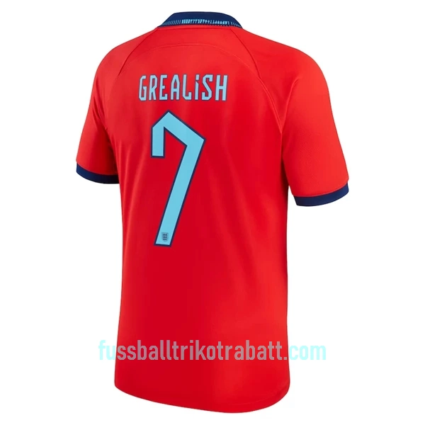 Günstige England Grealish 7 Herrentrikot Auswärts WM 2022 Kurzarm