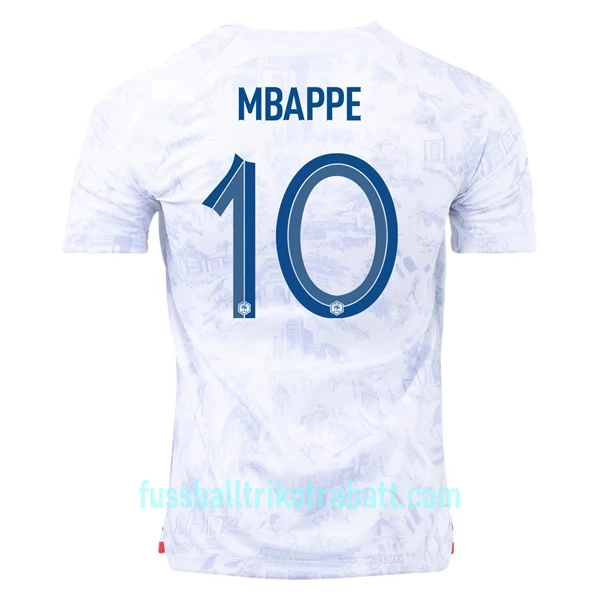 Günstige Frankreich Mbappé 10 Herrentrikot Auswärts WM 2022 Kurzarm