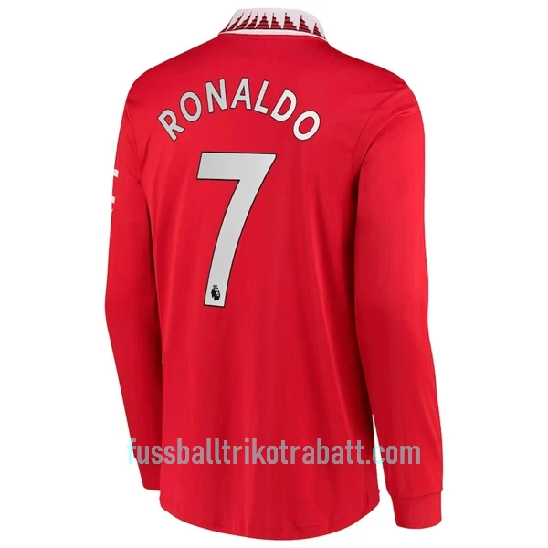 Günstige Manchester United Ronaldo 7 Herrentrikot Heim 2022/23 Langarm