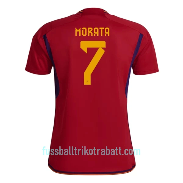 Günstige Spanien Morata 7 Herrentrikot Heim WM 2022 Kurzarm