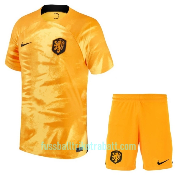 Günstige Niederlande Kindertrikot Heim WM 2022 Kurzarm