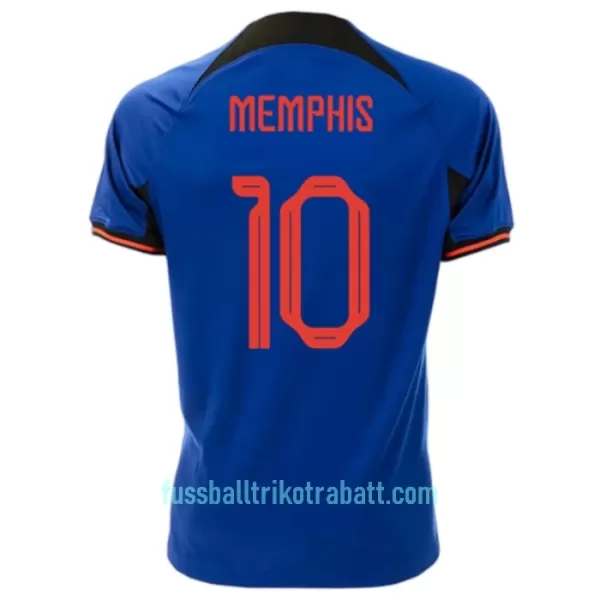 Günstige Niederlande Memphis 10 Herrentrikot Auswärts WM 2022 Kurzarm