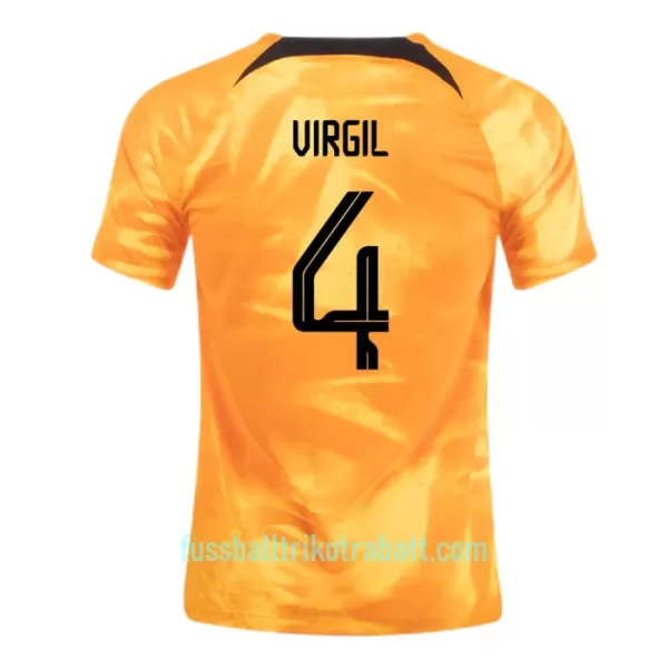 Günstige VIRGIL 4 Niederlande Herrentrikot Heim WM 2022 Kurzarm