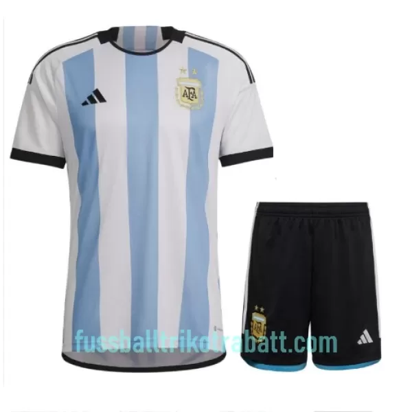 Günstige Argentinien Kindertrikot Heim WM 2022 Kurzarm