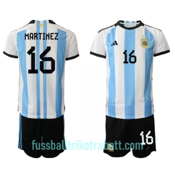 Günstige Argentinien Lisandro Martinez 16 Kindertrikot Heim WM 2022 Kurzarm