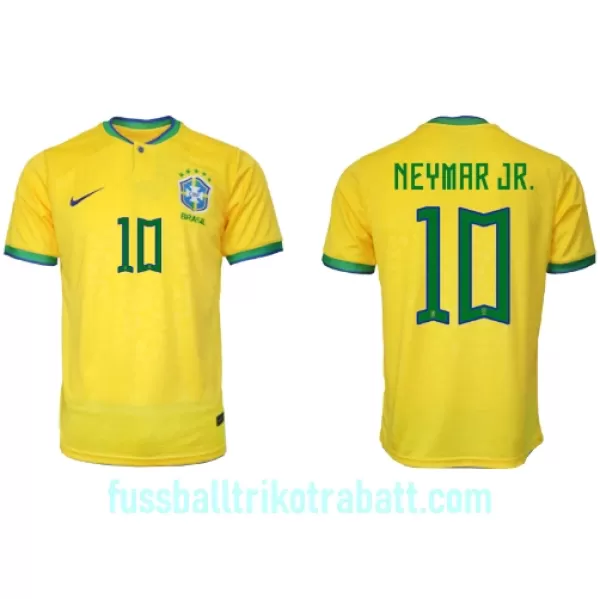 Günstige Brasilien Neymar Jr 10 Herrentrikot Heim WM 2022 Kurzarm