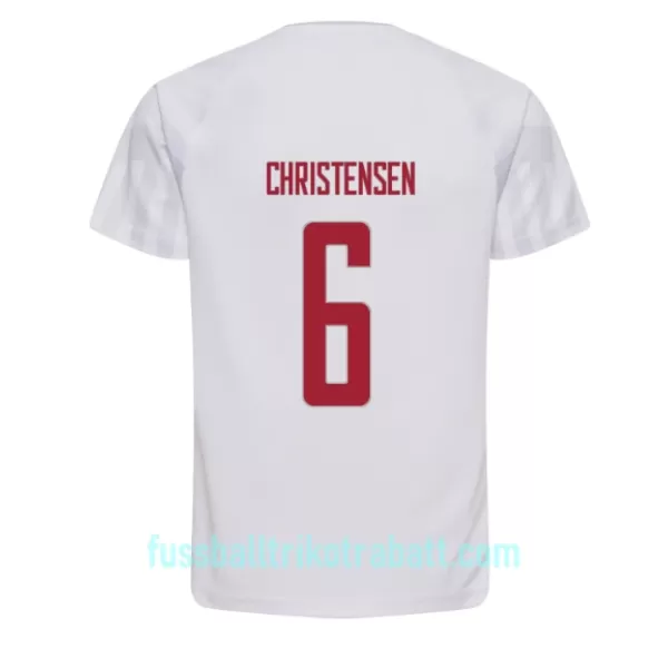 Günstige Dänemark Andreas Christensen 6 Herrentrikot Auswärts WM 2022 Kurzarm