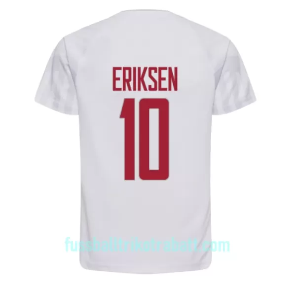 Günstige Dänemark Christian Eriksen 10 Herrentrikot Auswärts WM 2022 Kurzarm