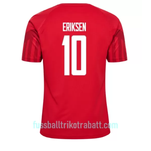 Günstige Dänemark Christian Eriksen 10 Herrentrikot Heim WM 2022 Kurzarm