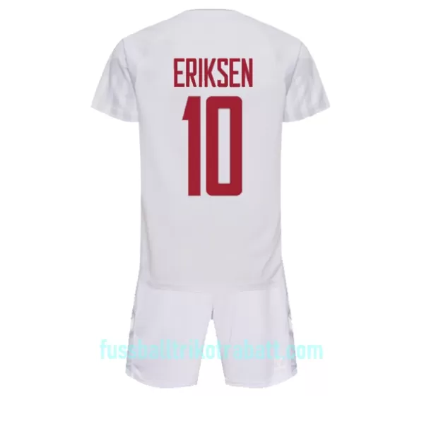 Günstige Dänemark Christian Eriksen 10 Kindertrikot Auswärts WM 2022 Kurzarm