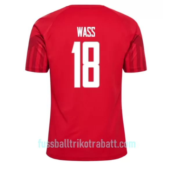 Günstige Dänemark Daniel Wass 18 Herrentrikot Heim WM 2022 Kurzarm