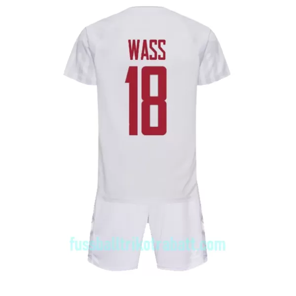 Günstige Dänemark Daniel Wass 18 Kindertrikot Auswärts WM 2022 Kurzarm