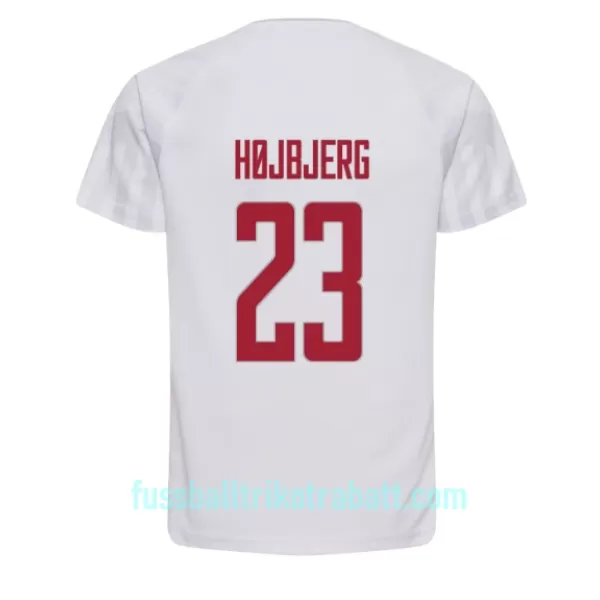 Günstige Dänemark Pierre-Emile Hojbjerg 23 Herrentrikot Auswärts WM 2022 Kurzarm