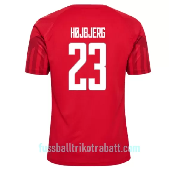 Günstige Dänemark Pierre-Emile Hojbjerg 23 Herrentrikot Heim WM 2022 Kurzarm