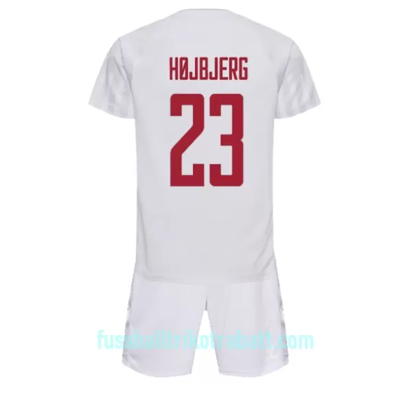 Günstige Dänemark Pierre-Emile Hojbjerg 23 Kindertrikot Auswärts WM 2022 Kurzarm