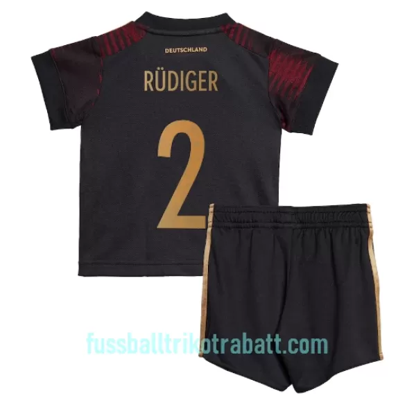 Günstige Deutschland Antonio Rudiger 2 Kindertrikot Auswärts WM 2022 Kurzarm