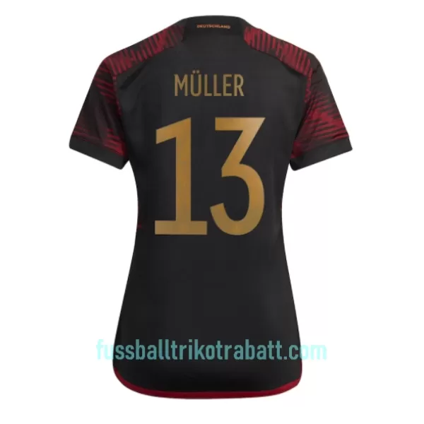 Günstige Deutschland Thomas Muller 13 Damentrikot Auswärts WM 2022 Kurzarm