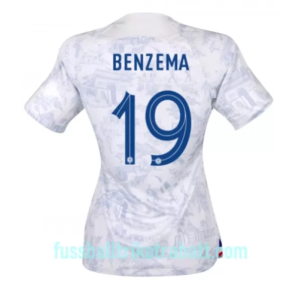 Günstige Frankreich Karim Benzema 19 Damentrikot Auswärts WM 2022 Kurzarm