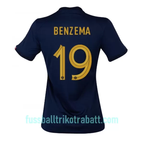 Günstige Frankreich Karim Benzema 19 Damentrikot Heim WM 2022 Kurzarm