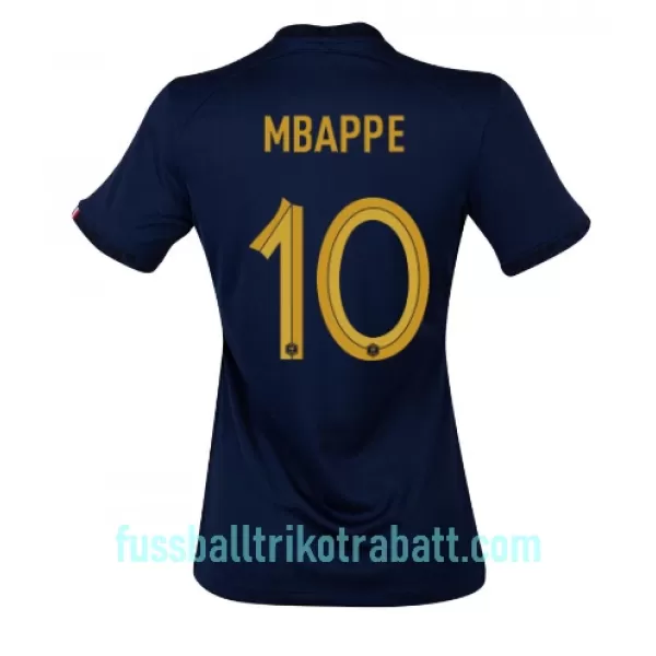Günstige Frankreich Kylian Mbappé 10 Damentrikot Heim WM 2022 Kurzarm