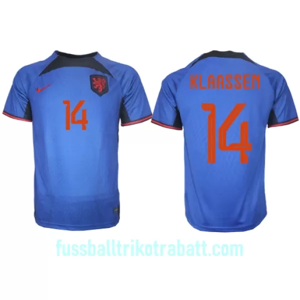 Günstige Niederlande Davy Klaassen 14 Herrentrikot Auswärts WM 2022 Kurzarm