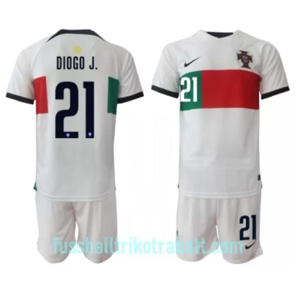Günstige Portugal Diogo Jota 21 Kindertrikot Auswärts WM 2022 Kurzarm