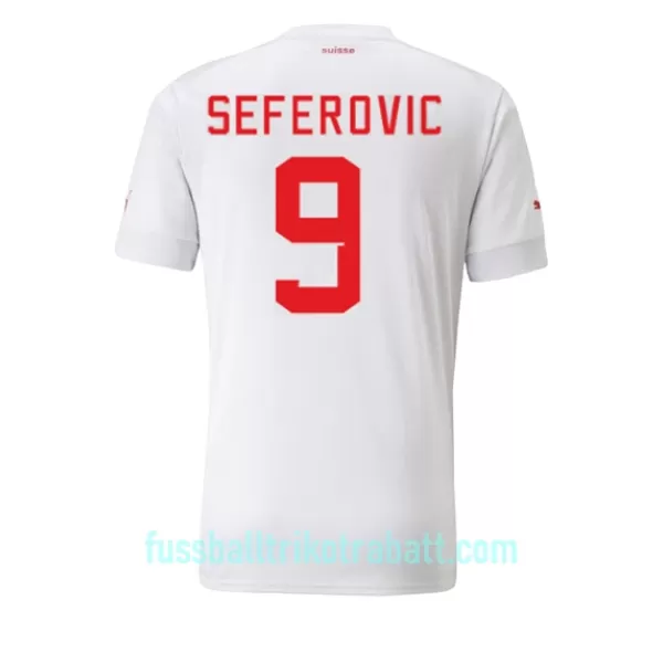 Günstige Schweiz Haris Seferovic 9 Herrentrikot Auswärts WM 2022 Kurzarm