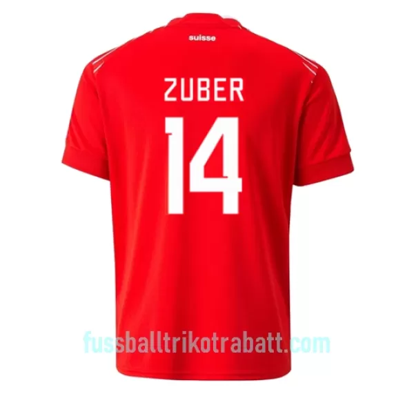 Günstige Schweiz Steven Zuber 14 Herrentrikot Heim WM 2022 Kurzarm