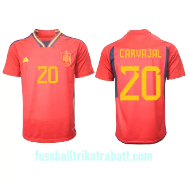 Günstige Spanien Daniel Carvajal 20 Herrentrikot Heim WM 2022 Kurzarm