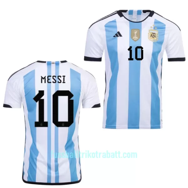 Günstige Argentinien 3 Star Messi 10 Herrentrikot Heim WM 2022 Kurzarm