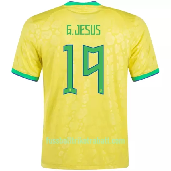 Günstige Brasilien G. JESUS 19 Herrentrikot Heim WM 2022 Kurzarm
