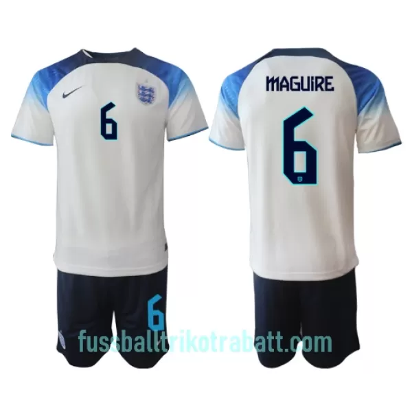 Günstige England Harry Maguire 6 Kindertrikot Heim WM 2022 Kurzarm