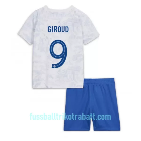 Günstige Frankreich Olivier Giroud 9 Kindertrikot Auswärts WM 2022 Kurzarm