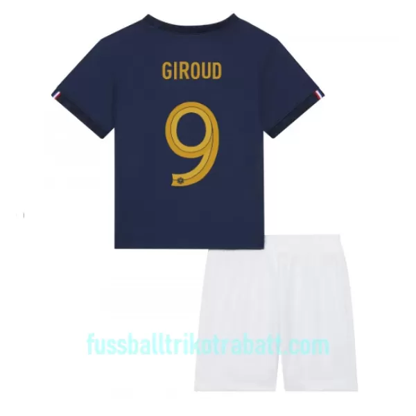 Günstige Frankreich Olivier Giroud 9 Kindertrikot Heim WM 2022 Kurzarm