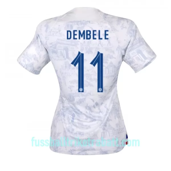 Günstige Frankreich Ousmane Dembele 11 Damentrikot Auswärts WM 2022 Kurzarm