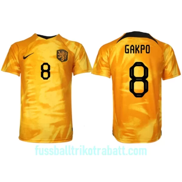 Günstige Niederlande Cody Gakpo 8 Herrentrikot Heim WM 2022 Kurzarm